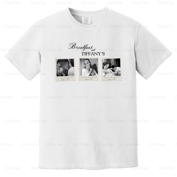 Breakfast Tiffanys Christmas Crewneck Tee Audrey Hepburn Classic Comfort Color T-Shirt Unisex, up to 4XL