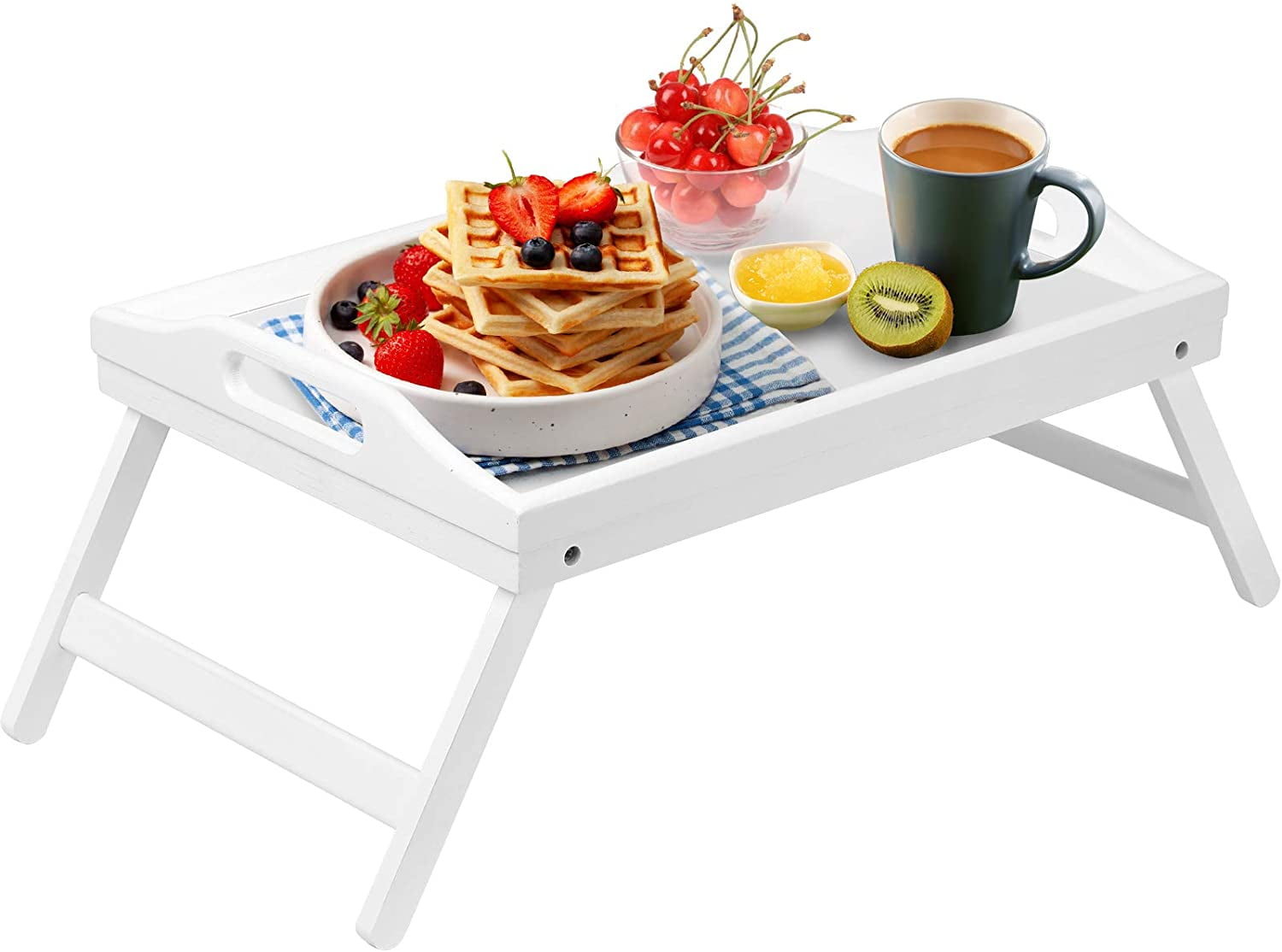 Bed Trays Eating Table Breakfast in Bed Tray with Legs,Lap Trays for Adults  Food Trays Eating On Bed, Tv Tray for Bed Bamboo Bed Tray Table with  Foldable Legs 20 Inch Removable