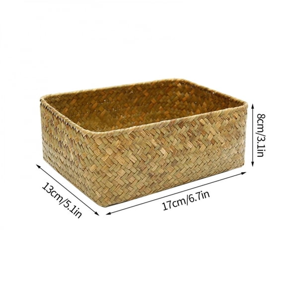 Breakfast Woven Storage Basket Picnic Basket Laundry Box Home Sundries Organizer Fruit Flower Storage Baskets Desktop Container