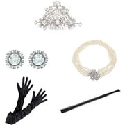 Breakfast at Tiffany's Costume Flapper Style 5 piece Jewelry and Accessories Set Inspired by Audrey Hepburn