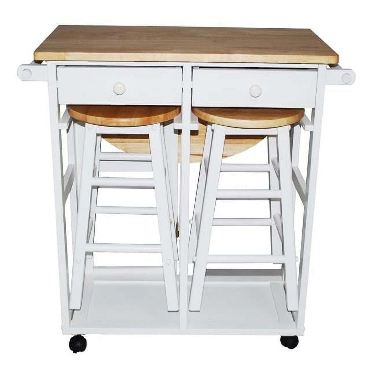 Breakfast cart with drop-leaf table White - Walmart.com