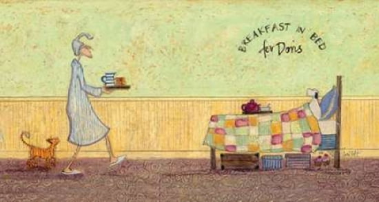 Breakfast in Bed For Doris Canvas Art - Sam Toft (24 x 36)