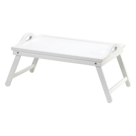 Breakfast in Bed Tray Folding TV White Serving Wood Hospital w/Handles Table Lap