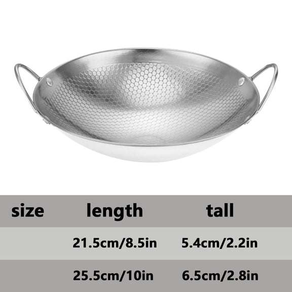 Breakfast quick cooking,Non stick frying pan,Aluminum alloy 7-Inch Double Handle Wok, Shipped with Box, Extra Cost Included-Silver