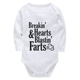 thumbnail image 1 of Breakin' Hearts & Blastin' Farts New Born Baby Clothes for Girl Long Sleeve Neutral Baby Romper White Baby Boy Clothes Bodys, 1 of 2