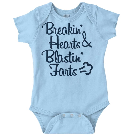 Breakin Hearts Blastin Funny Silly Romper Boys or Girls Infant Baby Brisco Brands 18M