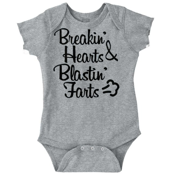 Breakin Hearts Blastin Funny Silly Romper Boys or Girls Infant Baby Brisco Brands 6M