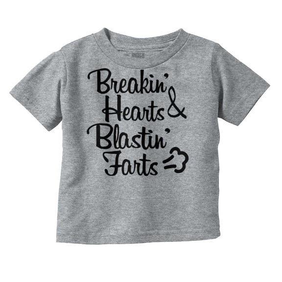 Breakin Hearts Blastin Funny Silly Toddler Boy Girl T Shirt Infant Toddler Brisco Brands 12M