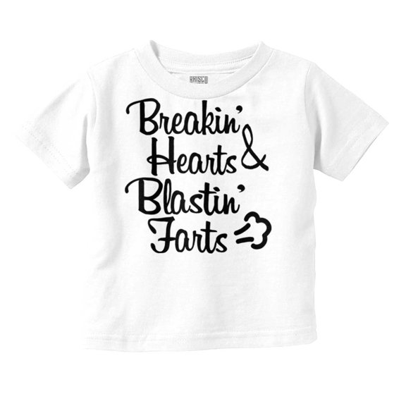 Breakin Hearts Blastin Funny Silly Toddler Boy Girl T Shirt Infant Toddler Brisco Brands 18M