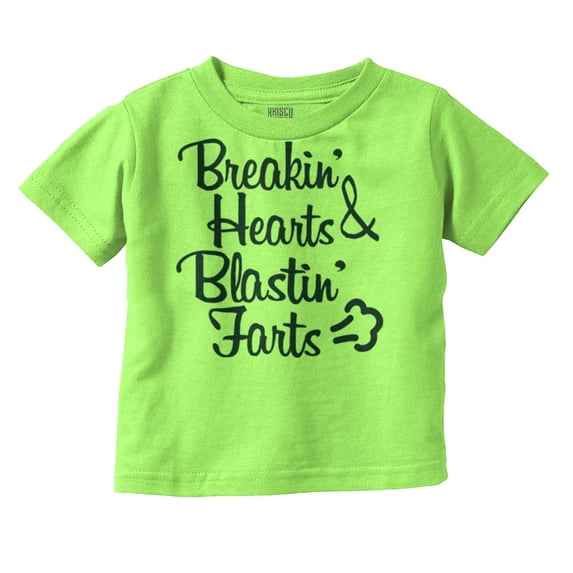 Breakin Hearts Blastin Funny Silly Toddler Boy Girl T Shirt Infant Toddler Brisco Brands 18M