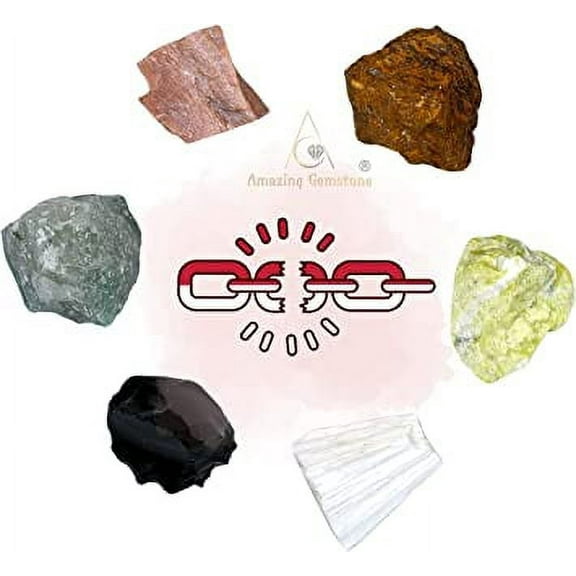 Breaking Attachments Crystal Stone Set - Green Aventurine Black Obsidian Scolecite Peach Moonstone Mariyam Jasper Serpentine