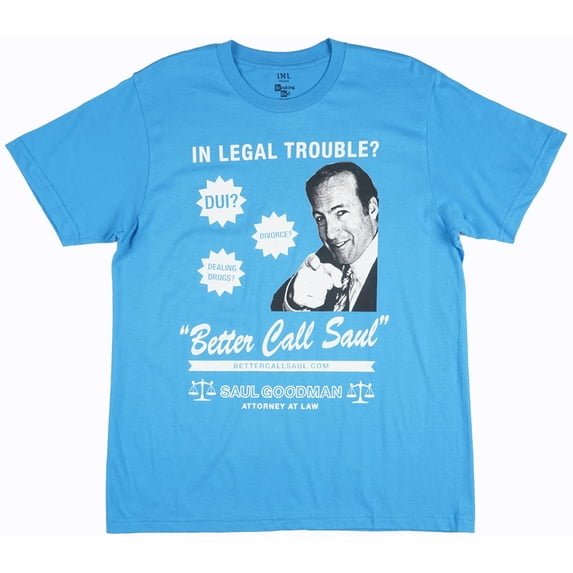 Breaking Bad Better Call Saul T-Shirt Bright Blue Mens Regular Fit