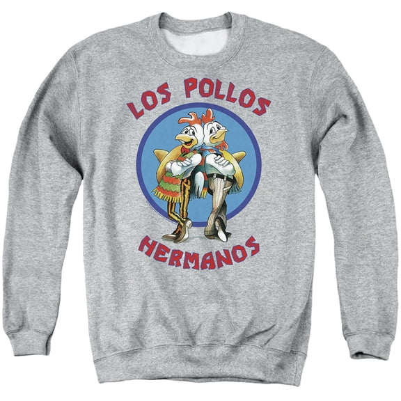 Breaking Bad Los Pollos Hermanos Unisex Adult Crewneck Sweatshirt,Los Pollos Hermanos Grey, Medium