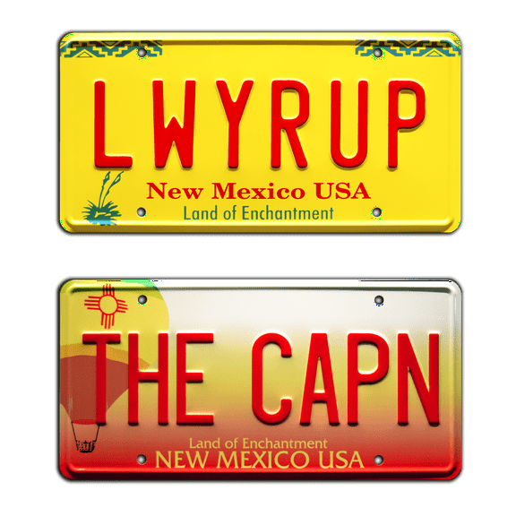 Breaking Bad | Monte Carlo + Cadillac | THE CAPN + LWYRUP | Metal Stamped Replica Prop License Plate Combo