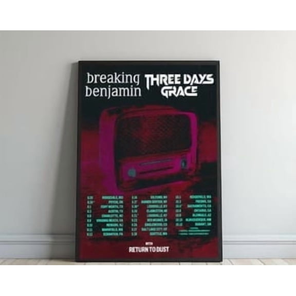 Breaking Benjamin Co Headlining Tour 2025 Poster Housewarming Token Ideas UNF