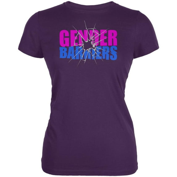Breaking Down Gender Barriers Juniors Soft T Shirt Purple LG