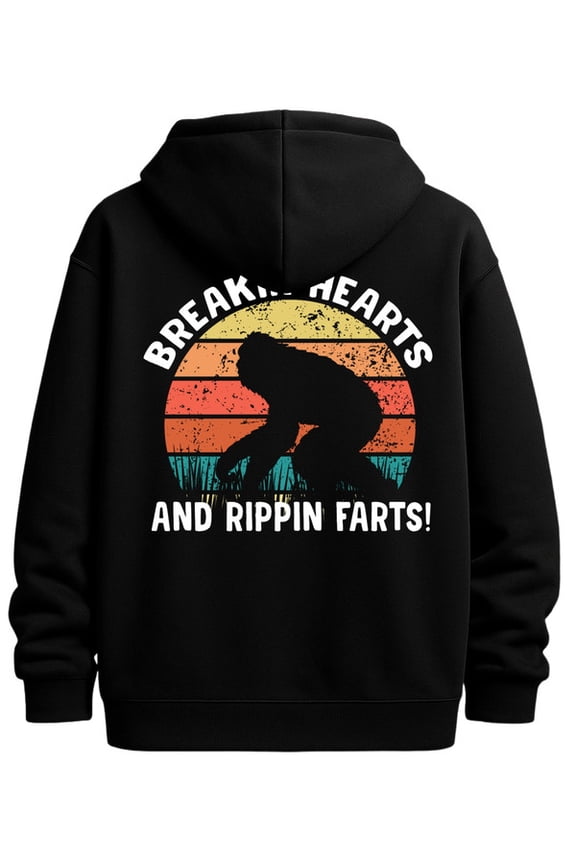Breaking Hearts hoodies & sweatshirt funny humor men's sweatshirts black Comfy Loose Drawstring Trendy Hooded Pullover, Mens Clothing For Autumn Winter elegant funny humor