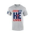 thumbnail image 1 of Breaking New He Lives Jesus Christ Mens Christian Short Sleeve T-Shirt Graphic Tee-Sports Grey-xxxl, 1 of 4