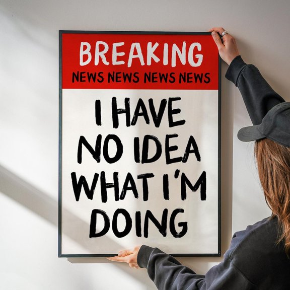 Breaking News Wall Art Print Newspaper Quote Decor