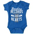 thumbnail image 1 of Breaking Records And Hearts Funny Romper Boys or Girls Infant Baby Brisco Brands NB, 1 of 7