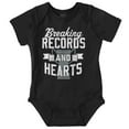 thumbnail image 1 of Breaking Records And Hearts Funny Romper Boys or Girls Infant Baby Brisco Brands NB, 1 of 6