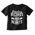 thumbnail image 1 of Breaking Records And Hearts Funny Toddler Boy Girl T Shirt Infant Toddler Brisco Brands 4T, 1 of 6