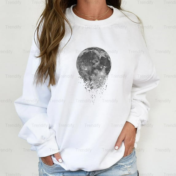 Breaking Super Moon Full Moon Eclipse Aesthetic Graphic Unisex Sweatshirt M390210, Up to Size 5XL