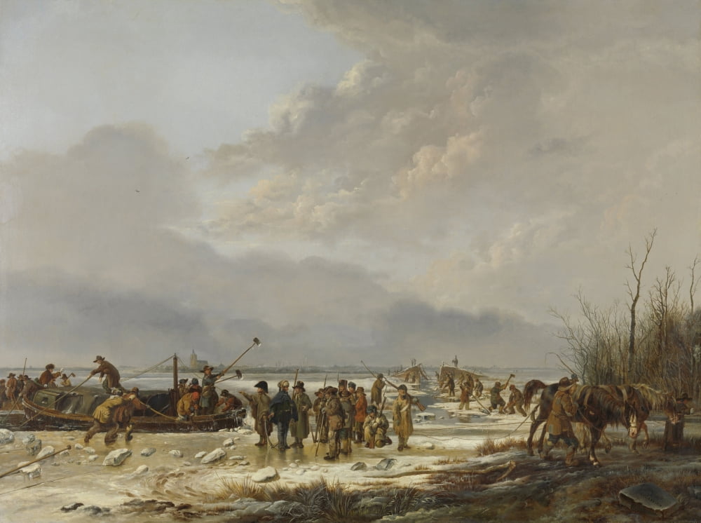 Breaking The Ice On The Karnemelksloot (Buttermilk Ditch) Canvas Art - (36 x 24)