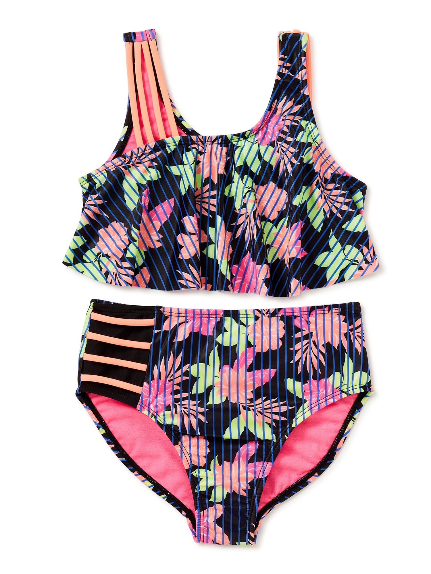 Breaking Waves Girls Exclusive Twin Print Bikini Swimsuit 2 Piece