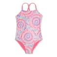 thumbnail image 1 of Breaking Waves Girls’ Lace Up Back One-Piece Swimsuit, Sizes 7-16, 1 of 3