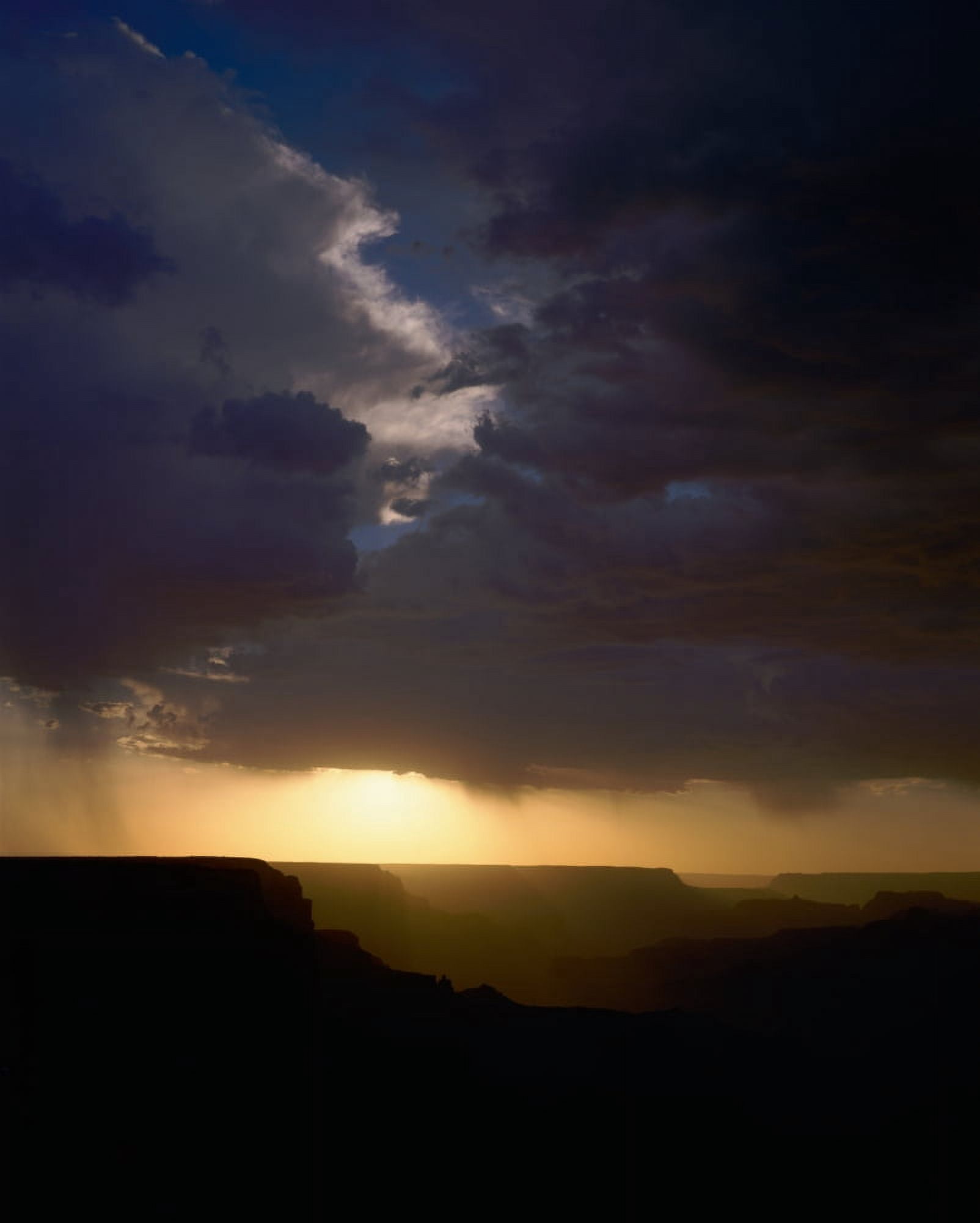 Breaking storm at sunset over the Grand Canyon from Yaki Point on the South Rim Grand Canyon National Park Arizona Canvas Art - Panoramic Images (29 x 36)