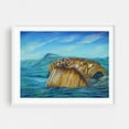 thumbnail image 1 of Breaking the Surface - Painting Wildlife Ocean Seascape Nature Animal Coastal Waves White Framed Wall Art Print 8 x 10 inches, 1 of 3
