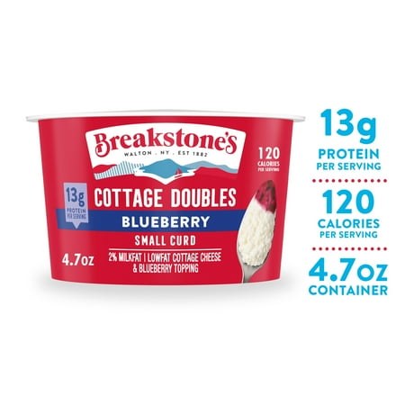 Breakstone's Cottage Doubles Lowfat Cottage Cheese with 2% Milkfat and Blueberry Topping, 4.7 oz Cup price history and forecast - Breakstone's
