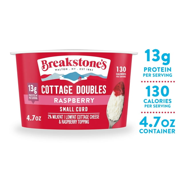 Breakstone's Cottage Doubles Lowfat Cottage Cheese with 2% Milkfat and Raspberry Topping, 4.7 oz Cup