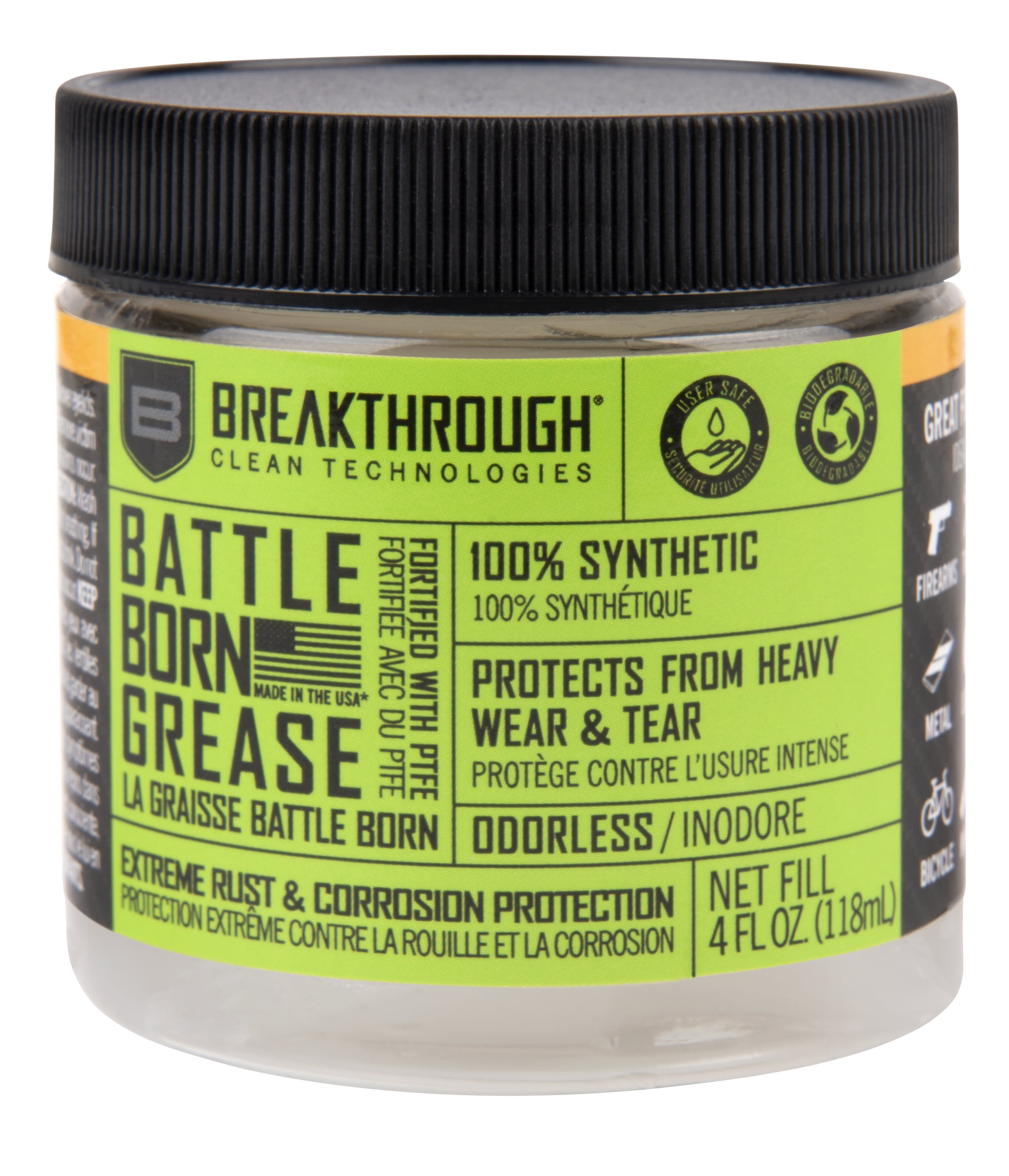 Breakthrough Clean Technologies® Battle Born Grease w/ PTFE, 4oz Jar, Clear