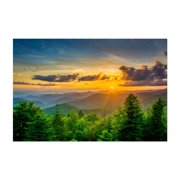 Breakthrough - North Carolina Photography Sunset Mountain Nature Landscape Scenic Forest Summer Unframed Wall Art Print 4 x 6 inches