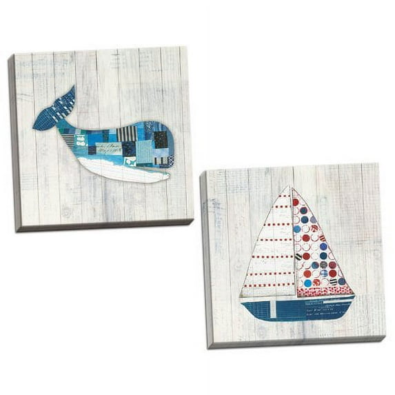 Breakwater Bay 'Wind and Waves I and Wind and Waves II' 2 Piece Graphic Art Print Set