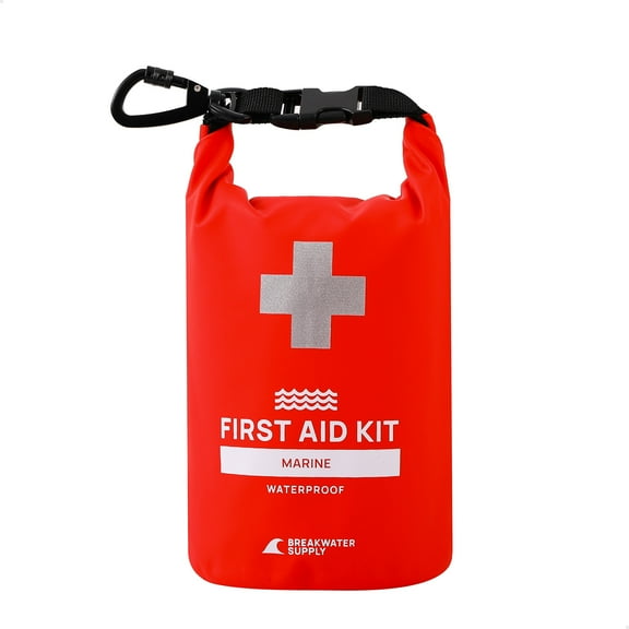 Breakwater Supply First Aid Kit Boat Emergency Kit, Marine Trauma Kit for Boating, Sailing, Fishing, Waterproof 100 Piece IFAK