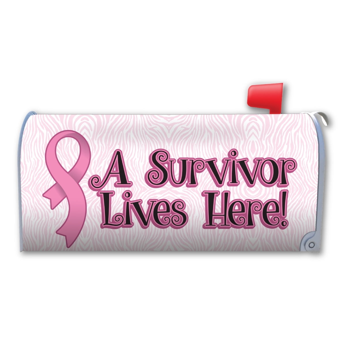 Breast Cancer A Survivor Lives Here Mailbox Cover Magnet