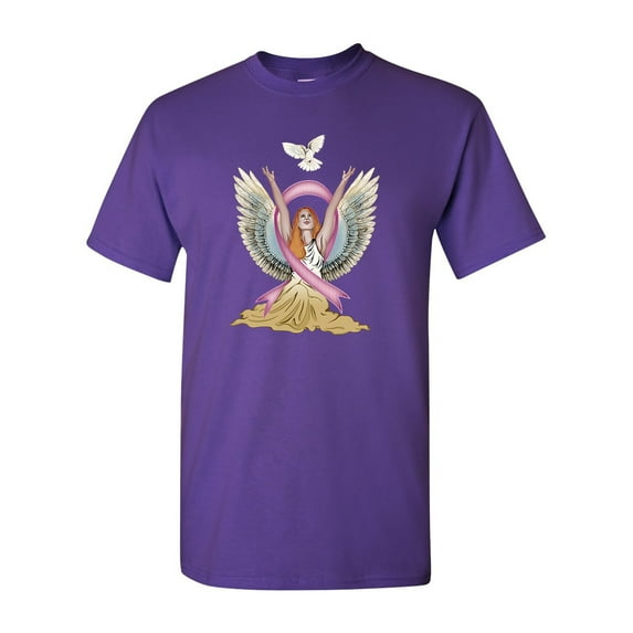 Breast Cancer Angel Girl Bird Tanya Ramsey Artworks Art DT Adult T-Shirt Tee