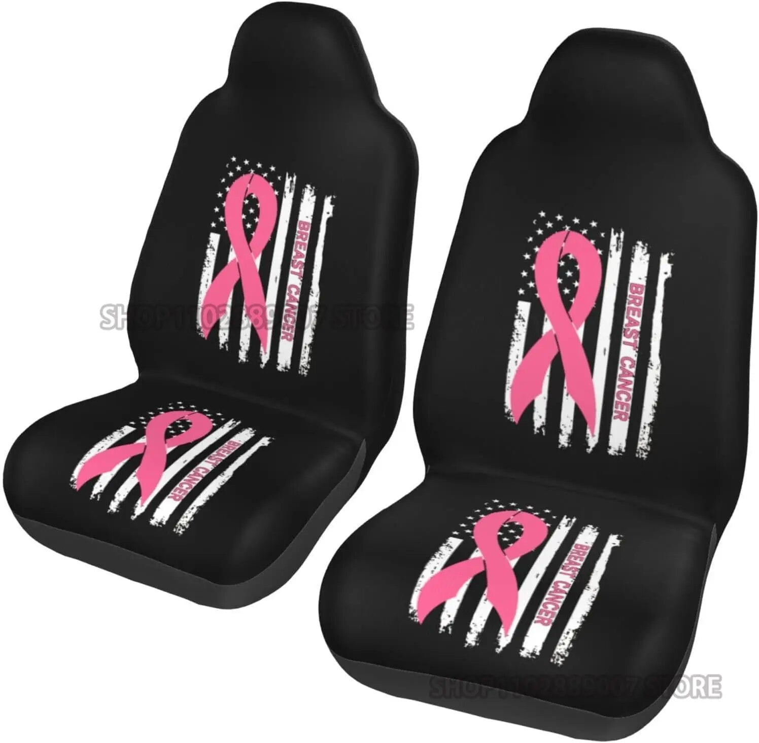 Breast Cancer Awareness 2pcs/Set Car Seat Covers Auto Interior