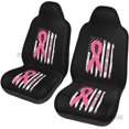 Breast Cancer Awareness 2pcs/Set Car Seat Covers Auto Interior