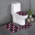 Breast Cancer Awareness 3Piece Set Of Flannel Bath Mats, Highly