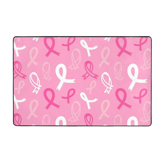 Breast Cancer Awareness (3) Shaggy Area Rug, Rugs for Living Room Bedroom Non Slip Door Mat Indoor Carpet Machine Washable Nursery Home Decor Floor Mats for Entryway 60x39in-#