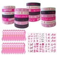thumbnail image 1 of Breast Cancer Awareness Accessories,Breast Cancer Bracelets,Pink Ribbon Pins,Breast Cancer Tattoo Stickers Breast Cancer Gifts Silicone Wristbands Party Favors Party Supplies Gifts for Women Girls, 1 of 6