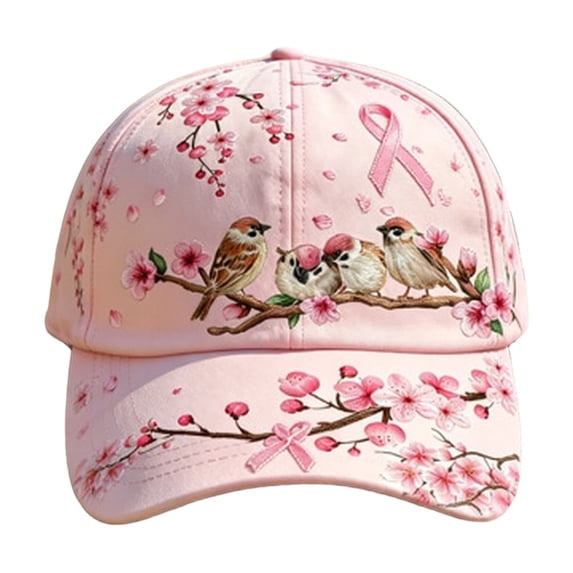 Breast Cancer Awareness Accessories Hats Pink Ribbon 3D Print Breast Cancer Awareness Hats Casual Adjustable Baseball Cap