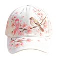 thumbnail image 1 of Breast Cancer Awareness Accessories Hats Pink Ribbon Hummingbird Angel Wings Print Breast Cancer Awareness Hats Casual Adjustable Baseball Cap, 1 of 3