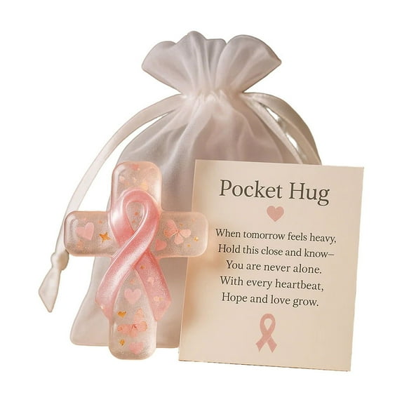 Breast Cancer Awareness Accessories, Ribbon Pocket Gift Resin Decorations Pocket Gifts,Breast Cancer Awareness Decoration