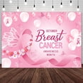 thumbnail image 1 of Breast Cancer Awareness Backdrop Banner with 7x5ft, Hope Faith Strength Courage Breast Cancer Pink Ribbon Banner Photography Background for Party Decor Photo Booth Studio Props, 1 of 4