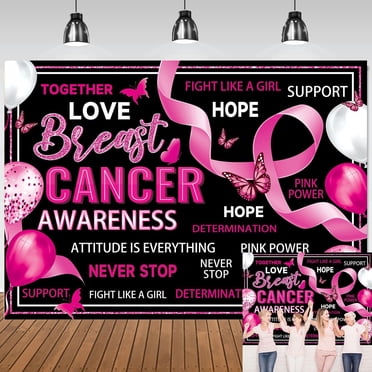 Breast Cancer Awareness Backdrop Pink Ribbon Breast Cancer Month ...